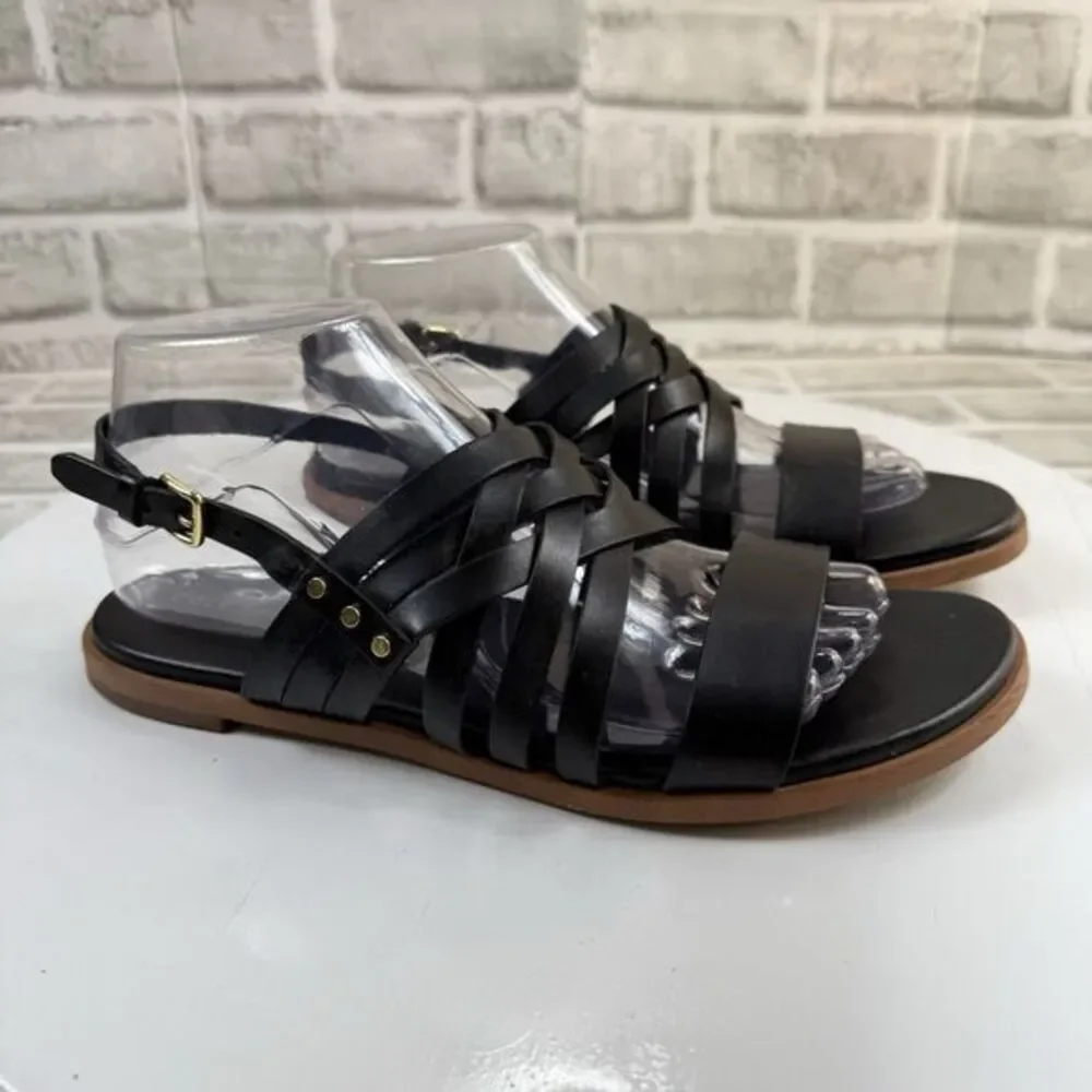 Cole Haan Francie Women’s Size 8.5 Black Strappy Casual Flat Sandals